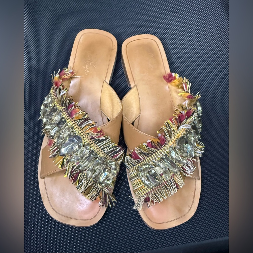 Embellished Tan Sandals